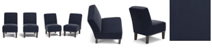Handy Living Bryce Armless Chair in Navy Blue Velvet (Set of 2)